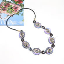 2021 New trendy rainbow purple color acrylic link chain necklace